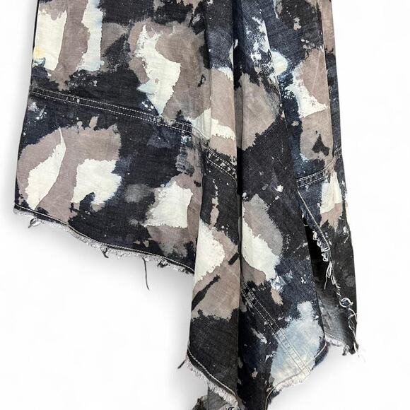 DIESEL Asymmetrical Deconstructed S/M Denim Maxi Skirt Grunge Y2K Avant Garde - Picture 2 of 8